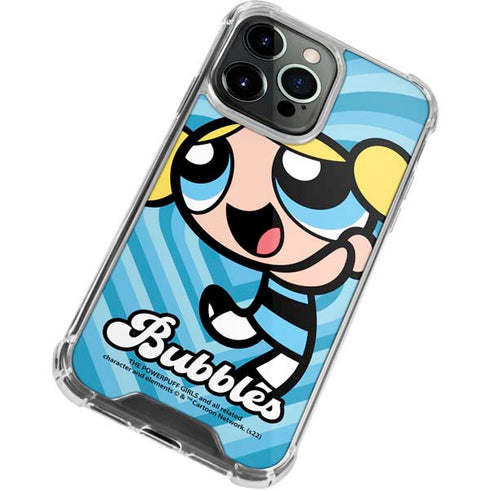 Cartoon Network Powerpuff Girls Bubbles Blue Hearts iPhone 13 Pro Clear Case