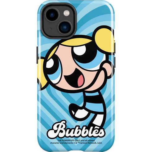 Cartoon Network Powerpuff Girls Bubbles Blue Hearts iPhone 14 Plus Impact Case