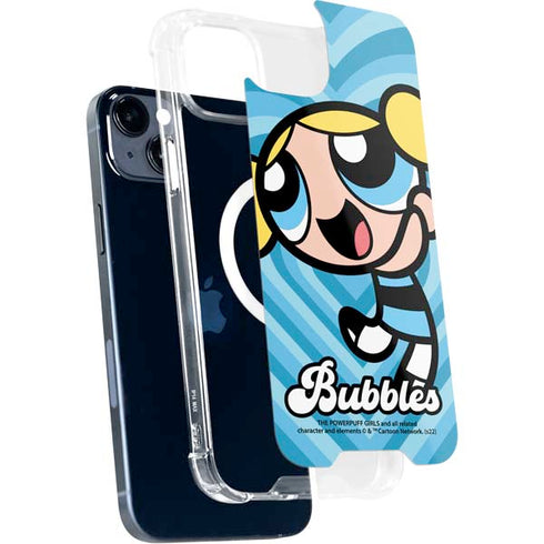 Cartoon Network Powerpuff Girls Bubbles Blue Hearts iPhone 15 Plus MagSafe Case