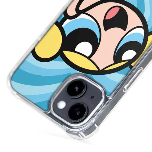 Cartoon Network Powerpuff Girls Bubbles Blue Hearts iPhone 15 Plus MagSafe Case