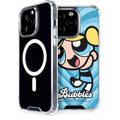Cartoon Network Powerpuff Girls Bubbles Blue Hearts iPhone 15 Pro MagSafe Case