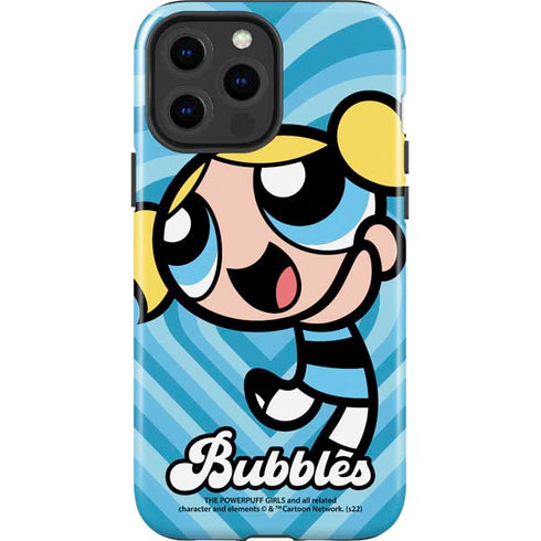 Cartoon Network Powerpuff Girls Bubbles Blue Hearts iPhone 15 Pro Max Impact Case