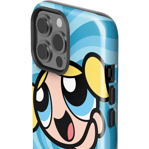 Cartoon Network Powerpuff Girls Bubbles Blue Hearts iPhone 15 Pro Max Impact Case