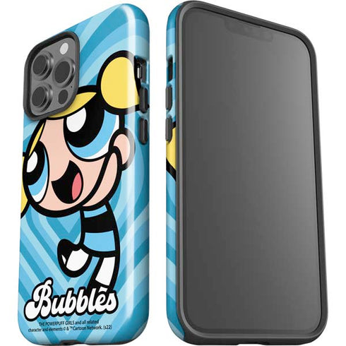 Cartoon Network Powerpuff Girls Bubbles Blue Hearts iPhone 15 Pro Max Impact Case