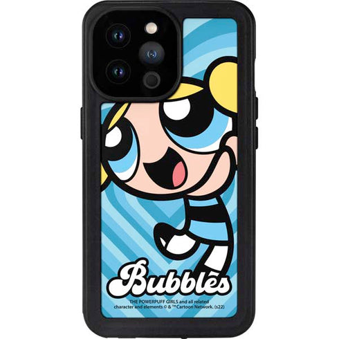 Cartoon Network Powerpuff Girls Bubbles Blue Hearts iPhone 14 Pro Max Waterproof Case