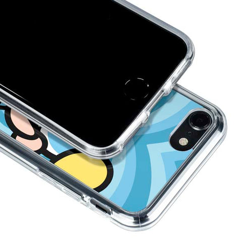 Cartoon Network Powerpuff Girls Bubbles Blue Hearts iPhone SE (2nd & 3rd Gen) Clear Case