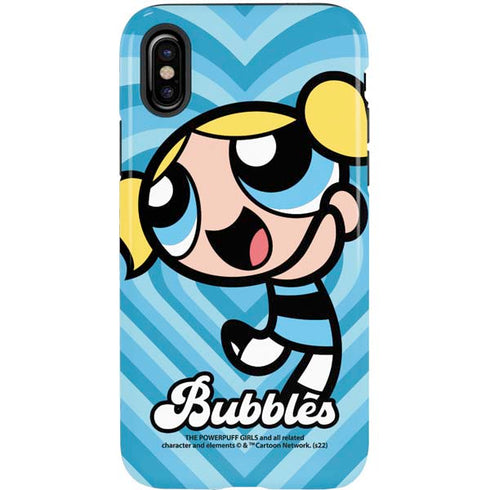Cartoon Network Powerpuff Girls Bubbles Blue Hearts iPhone X Pro Case