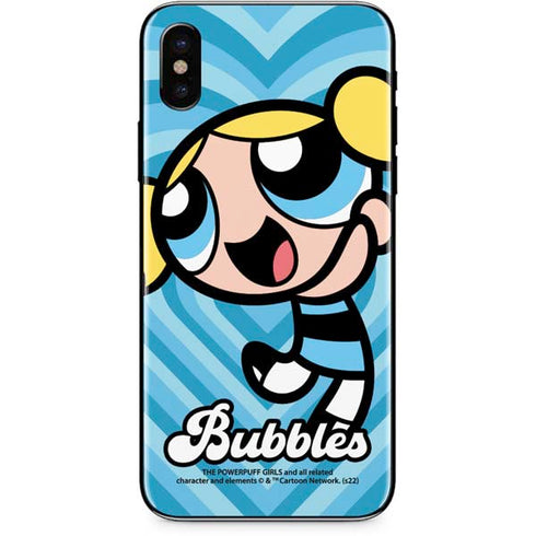 Cartoon Network Powerpuff Girls Bubbles Blue Hearts iPhone X Skin