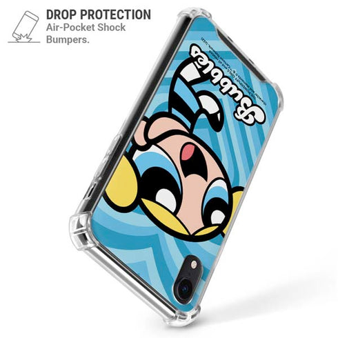 Cartoon Network Powerpuff Girls Bubbles Blue Hearts iPhone XR Clear Case
