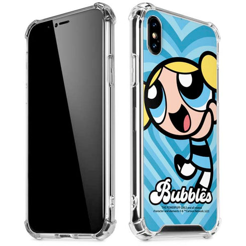 Cartoon Network Powerpuff Girls Bubbles Blue Hearts iPhone XS Max Clear Case