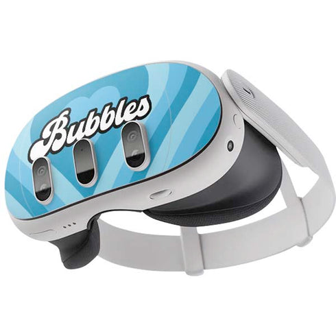 Cartoon Network Powerpuff Girls Bubbles Blue Hearts Meta Quest 3 Skin