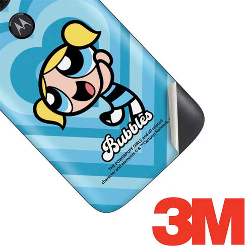 Cartoon Network Powerpuff Girls Bubbles Blue Hearts Moto E5 Play Skin