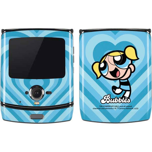 Cartoon Network Powerpuff Girls Bubbles Blue Hearts Motorola RAZR Skin