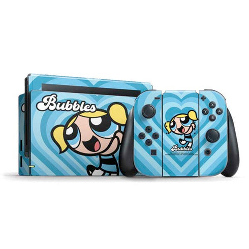 Cartoon Network Powerpuff Girls Bubbles Blue Hearts Nintendo Switch Bundle Skin