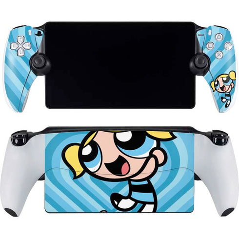 Cartoon Network Powerpuff Girls Bubbles Blue Hearts PlayStation Portal Remote Player Skin