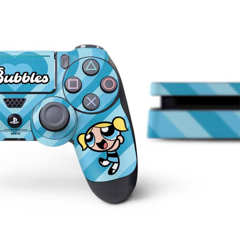 Cartoon Network Powerpuff Girls Bubbles Blue Hearts PS4 Slim Bundle Skin