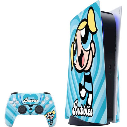 Cartoon Network Powerpuff Girls Bubbles Blue Hearts PS5 Bundle Skin