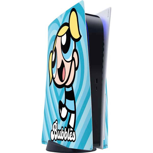 Cartoon Network Powerpuff Girls Bubbles Blue Hearts PS5 Console Skin