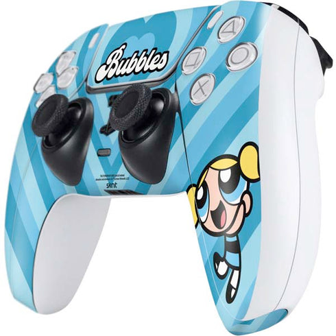 Cartoon Network Powerpuff Girls Bubbles Blue Hearts PS5 Controller Skin