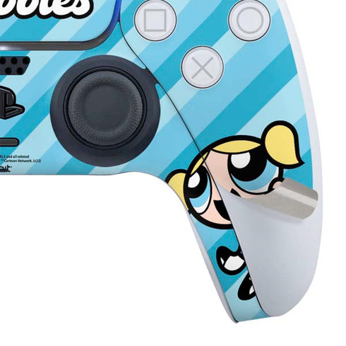 Cartoon Network Powerpuff Girls Bubbles Blue Hearts PS5 Controller Skin