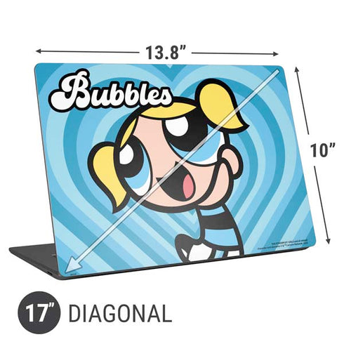 Cartoon Network Powerpuff Girls Bubbles Blue Hearts Universal Laptop 17in (13.8 x 10in) Skin
