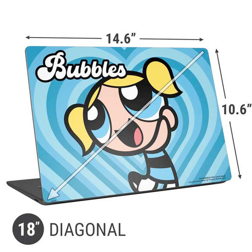 Cartoon Network Powerpuff Girls Bubbles Blue Hearts Universal Laptop 18in (14.6 x 10.6in) Skin