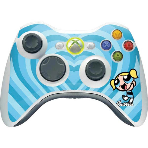 Cartoon Network Powerpuff Girls Bubbles Blue Hearts Xbox 360 Wireless Controller Skin