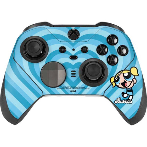 Cartoon Network Powerpuff Girls Bubbles Blue Hearts Xbox Elite Wireless Controller Series 2 Skin