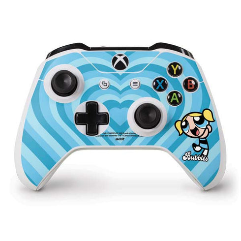 Cartoon Network Powerpuff Girls Bubbles Blue Hearts Xbox One S Controller Skin