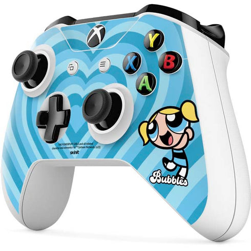 Cartoon Network Powerpuff Girls Bubbles Blue Hearts Xbox One S Controller Skin