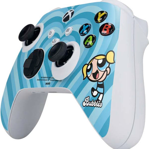 Cartoon Network Powerpuff Girls Bubbles Blue Hearts Xbox Series S Controller Skin