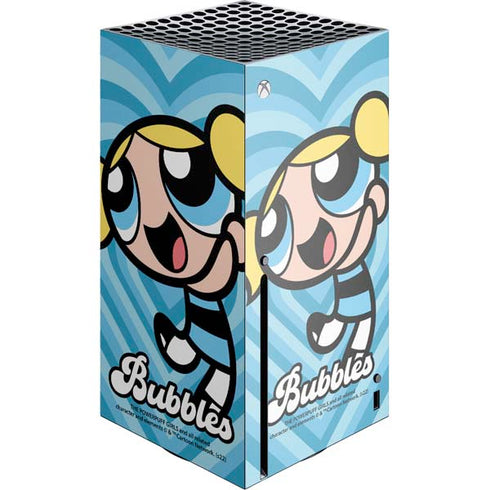 Cartoon Network Powerpuff Girls Bubbles Blue Hearts Xbox Series X Console Skin