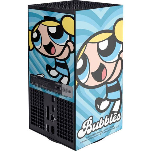 Cartoon Network Powerpuff Girls Bubbles Blue Hearts Xbox Series X Console Skin