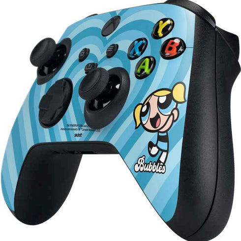 Cartoon Network Powerpuff Girls Bubbles Blue Hearts Xbox Series X Controller Skin