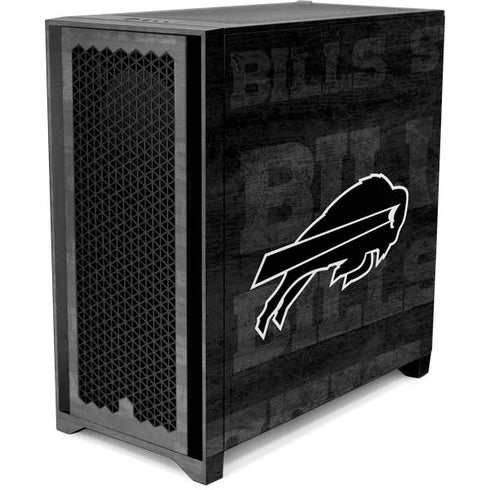 NFL Buffalo Bills Black & White Corsair 4000D Tempered Glass Mid-Tower ATX Case Skin