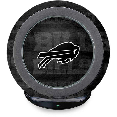 NFL Buffalo Bills Black & White Fast Charge Wireless Charging Stand Skin