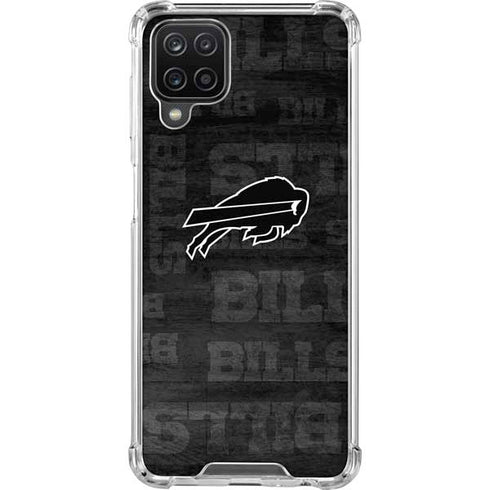 NFL Buffalo Bills Black & White Galaxy A12 Clear Case