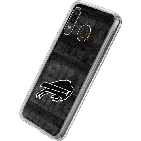 NFL Buffalo Bills Black & White Galaxy A20 Clear Case