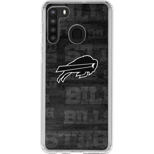 NFL Buffalo Bills Black & White Galaxy A21 Clear Case
