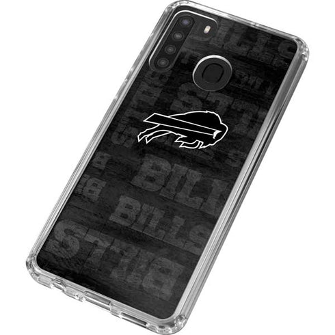NFL Buffalo Bills Black & White Galaxy A21 Clear Case