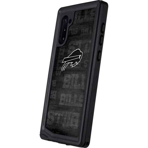 NFL Buffalo Bills Black & White Galaxy Note 10 Waterproof Case