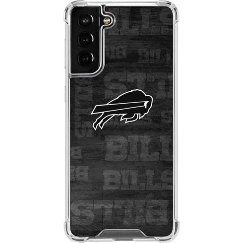 NFL Buffalo Bills Black & White Galaxy S21 FE Clear Case