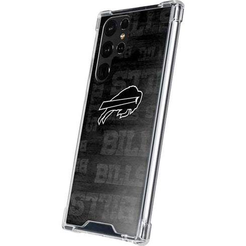 NFL Buffalo Bills Black & White Galaxy S22 Ultra Clear Case