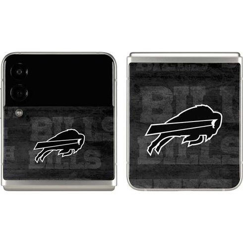 NFL Buffalo Bills Black & White Galaxy Z Flip3 5G Skin