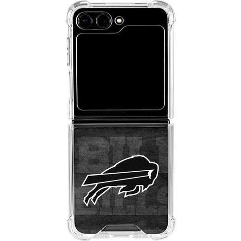 NFL Buffalo Bills Black & White Galaxy Z Flip5 5G Clear Case