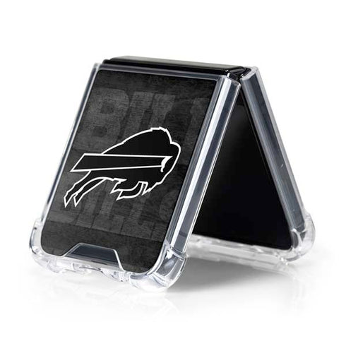NFL Buffalo Bills Black & White Galaxy Z Flip5 5G Clear Case