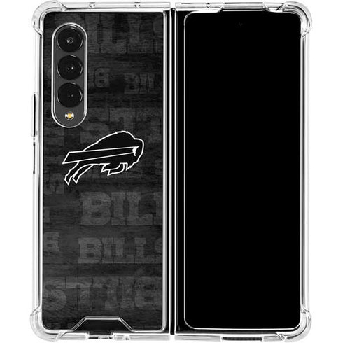 NFL Buffalo Bills Black & White Galaxy Z Fold4 5G Clear Case