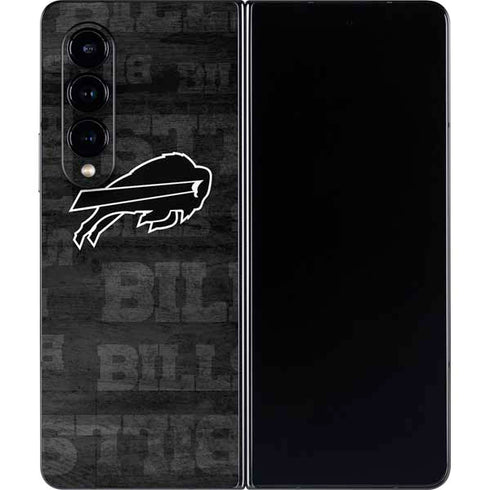 NFL Buffalo Bills Black & White Galaxy Z Fold4 5G Skin
