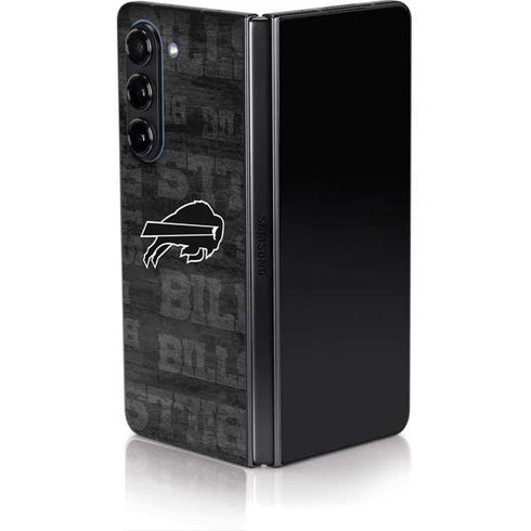 NFL Buffalo Bills Black & White Galaxy Z Fold5 5G Skin