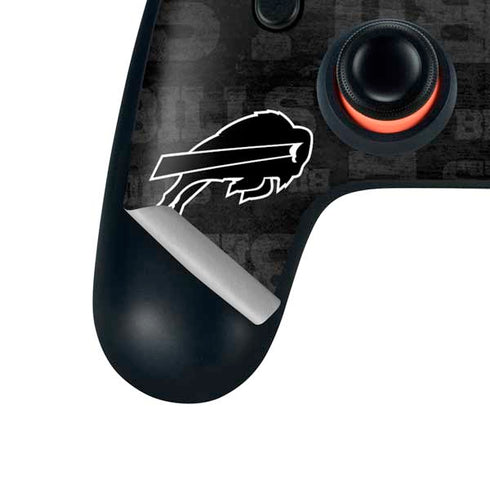 NFL Buffalo Bills Black & White Google Stadia Controller Skin